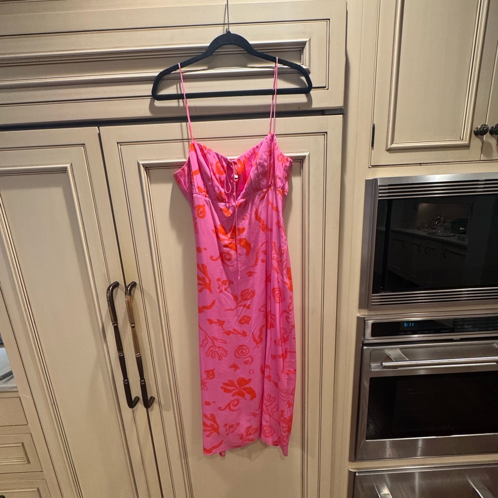 Rhode Milo Dress. Pink Botanical Abstract